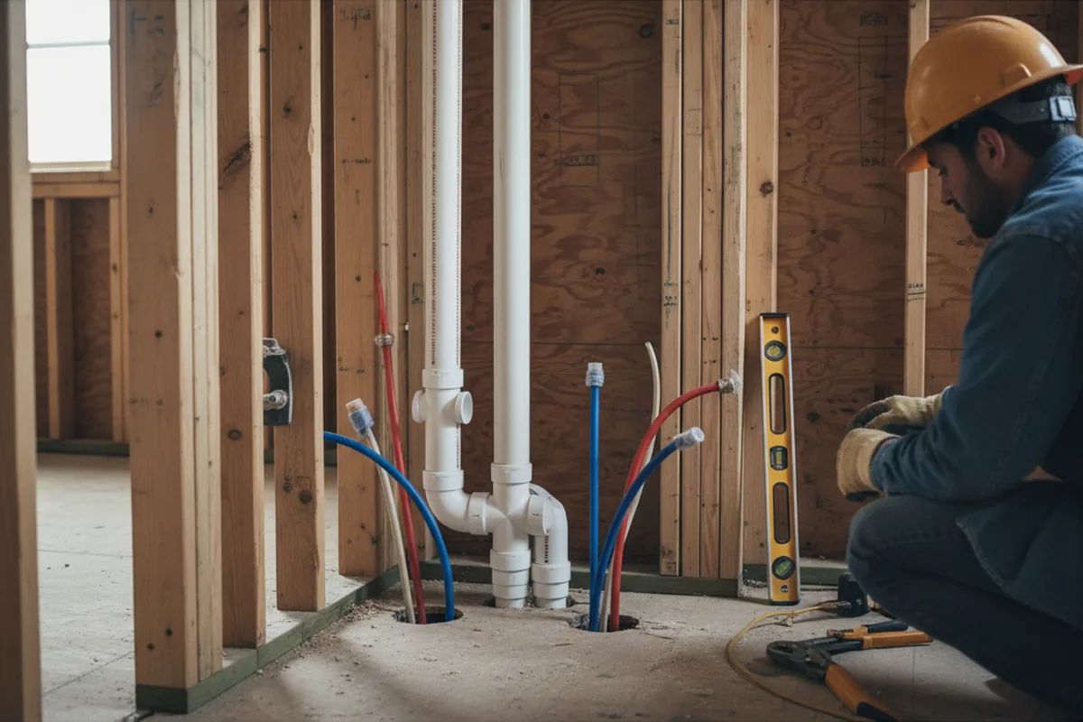Drain and supply rough-in during Toilet Repair and Installation in Fort Payne